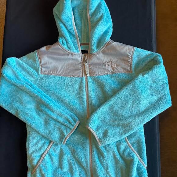 North Face Zip up Hooded Bright Blue Jacket - Picture 1 of 4